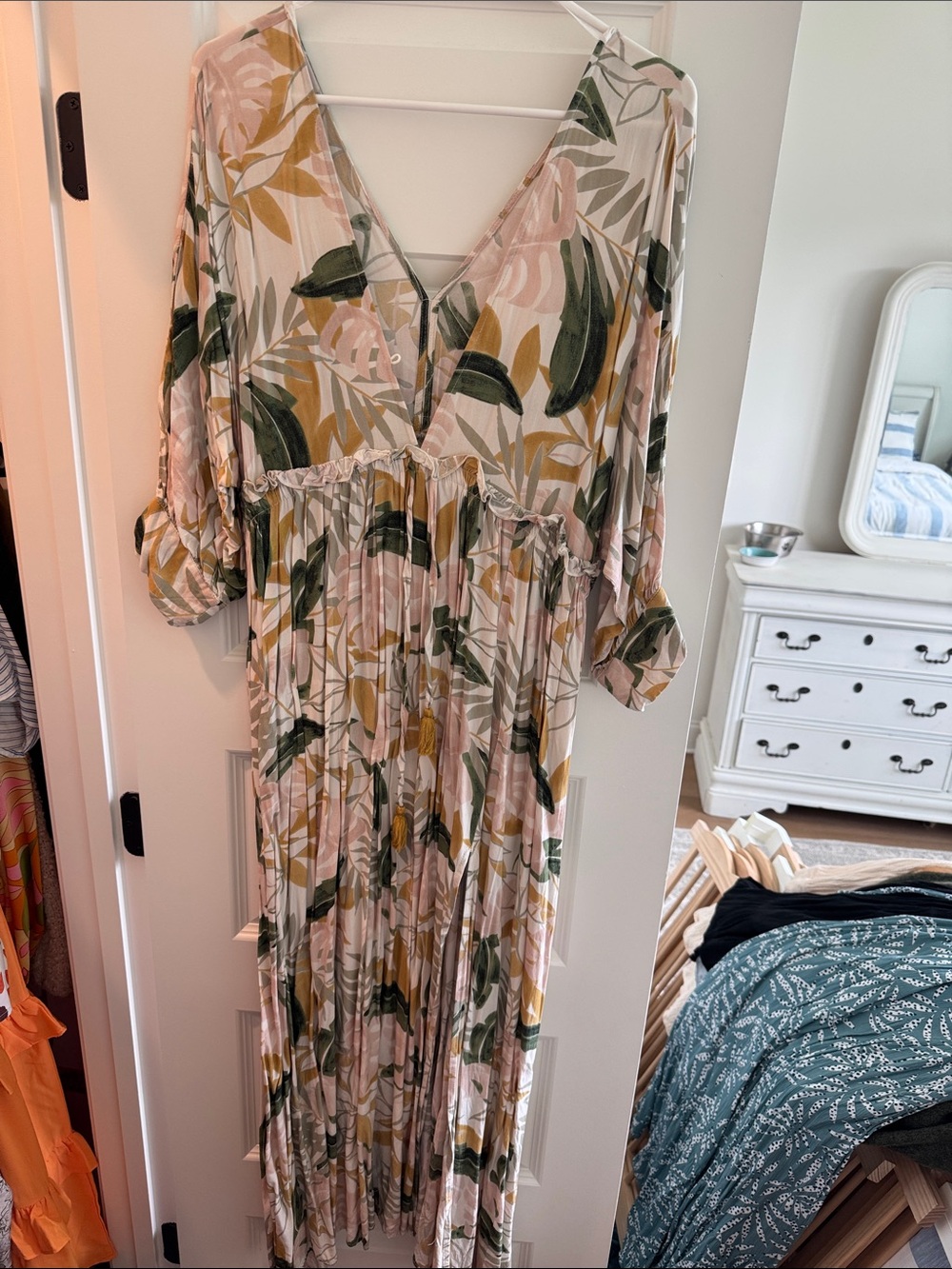 Floral / palm leaves dress